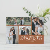 Faire-part Terracotta Newlyweds Multi Photo Mariage (Debout devant)