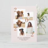 Faire-part Terre cuite géométrique multiphoto moderne (Debout devant)