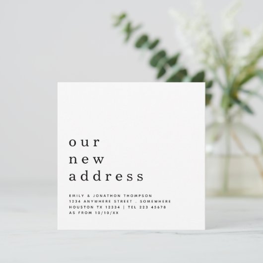 Faire-part Texte contemporain Déplacement de nouveaux détails (Debout devant)