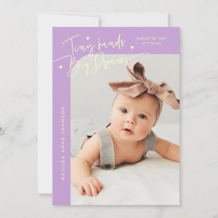 Faire-part Texte de naissance Petites Mains Grands Rêves Phot
