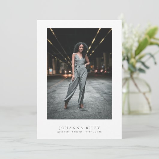 Faire-part Texte Élégant et modifiable Photo Université Diplô (Debout devant)
