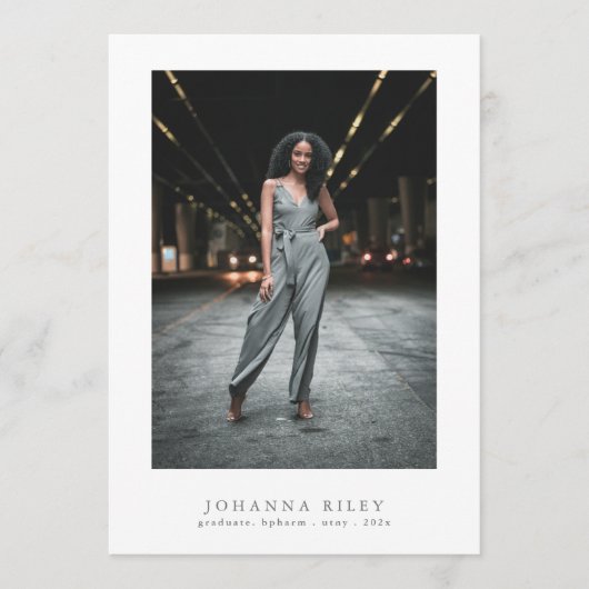 Faire-part Texte Élégant et modifiable Photo Université Diplô (Devant)