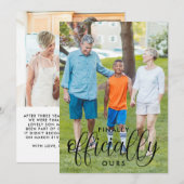 Faire-part Texte noir Enfin officiellement notre adoption pho (Devant / Derrière)