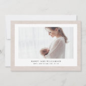 Faire-part Texture moderne Elégant Linge de maison bébé Fille (Devant)