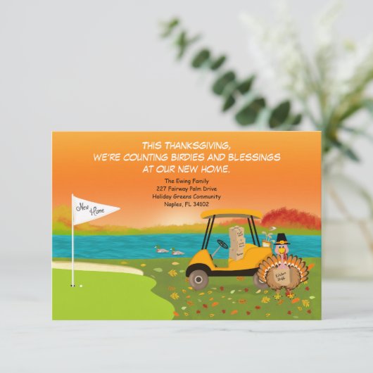Faire-part Thanksgivig Golf Cart With Moving Boxes (Debout devant)