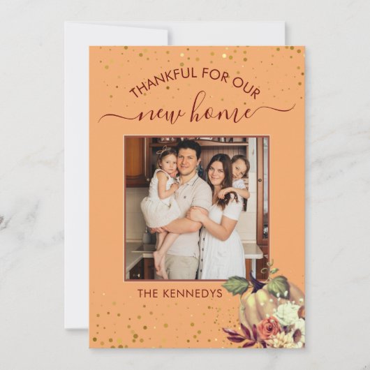 Faire-part Thanksgiving New Home Photo Holiday Moving (Devant)