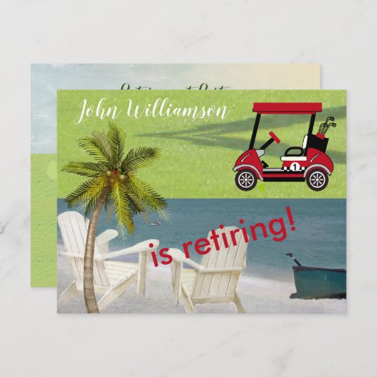 Faire-part Thème de golf de la partie de retraite (Devant / Derrière)