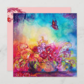 FAIRE-PART THUMBELINA, PANIER À FLEURS ET BOUTEILLE (Devant / Derrière)