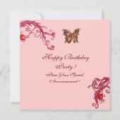 FAIRE-PART THUMBELINA, PANIER À FLEURS ET BOUTEILLE (Dos)