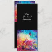 FAIRE-PART THUMBELINA, PANIER À FLEURS ET BOUTEILLE (Devant / Derrière)