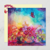 FAIRE-PART THUMBELINA, PANIER À FLEURS ET BOUTEILLE (Devant / Derrière)