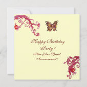 FAIRE-PART THUMBELINA, PANIER À FLEURS ET BOUTEILLE (Dos)