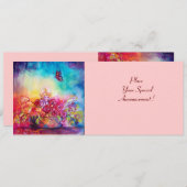 FAIRE-PART THUMBELINA, PANIER À FLEURS ET BOUTEILLE (Devant / Derrière)