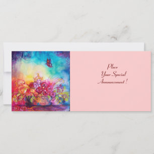 FAIRE-PART THUMBELINA, PANIER À FLEURS ET BOUTEILLE