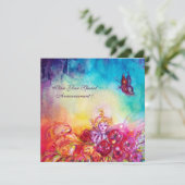 FAIRE-PART THUMBELINA, PANIER À FLEURS ET BOUTEILLE (Debout devant)