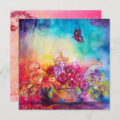 FAIRE-PART THUMBELINA, PANIER À FLEURS ET BOUTEILLE (Devant / Derrière)