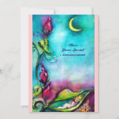 Faire-part THUMBELINA rose bleu rouge or métallique (Dos)