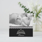 Faire-part Tiara Princess Baby Birth Annonces (Debout devant)