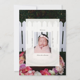 Faire-part Timbre-poste moderne Photo Naissance Bébé