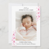 Faire-part Timeless Classic Papillon rose plat bébé (Devant)