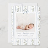 Faire-part Timeless Floral Bow Photo Birth Announcement (Devant)