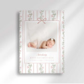 Faire-part Timeless Floral Bow Photo Birth Announcement