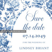 Faire-part Timeless Navy Roses Save the Date Wedding Card  