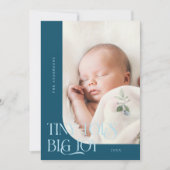 Faire-part Tiny Toes Big Joy Photo Naissance Turquoise (Devant)
