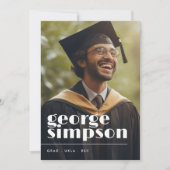 Faire-part Titre en gras Script Grad Grad Graduate Two Photo (Devant)