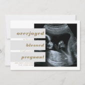 Faire-part Titres modifiables 2 Photo Gold Grey Grossesse (Devant)