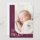 Faire-part Toile minuscule Grosse Joie Cranberry Photo Naissa (Devant)