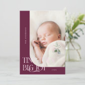 Faire-part Toile minuscule Grosse Joie Cranberry Photo Naissa (Debout devant)