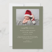 Faire-part Toile minuscule Grosse Joie Sage Green Photo Naiss (Dos)