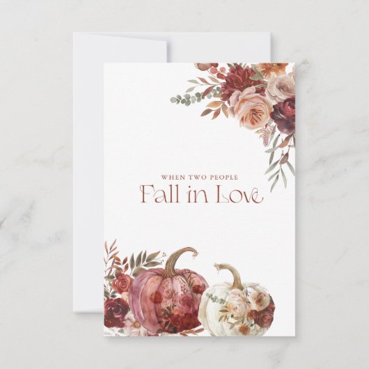 Faire-part Tomber dans l'amour | Fleurs d'automne Mariage RSV (Dos)