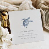 Faire-part Tortue bleue côtière Changement d'adresse Déménage