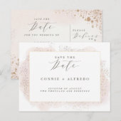 FAIRE-PART TOUCHE BLANCHE ENREGISTREZ LA CARTE POSTALE DATE. (Devant / Derrière)