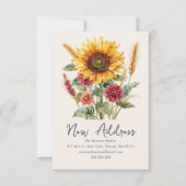Faire-part Tournesol automnal | Nouvelle adresse domicile (Devant)
