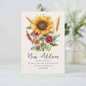 Faire-part Tournesol automnal | Nouvelle adresse domicile (Debout devant)