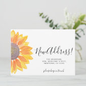 Faire-part Tournesol jaune Nouvelle adresse Déplacement (Debout devant)