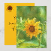 Faire-part Tournesol Merci (Devant / Derrière)