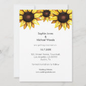 Faire-part Tournesol Sauvez la date Photo Floral (Dos)