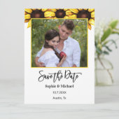 Faire-part Tournesol Sauvez la date Photo Floral (Debout devant)