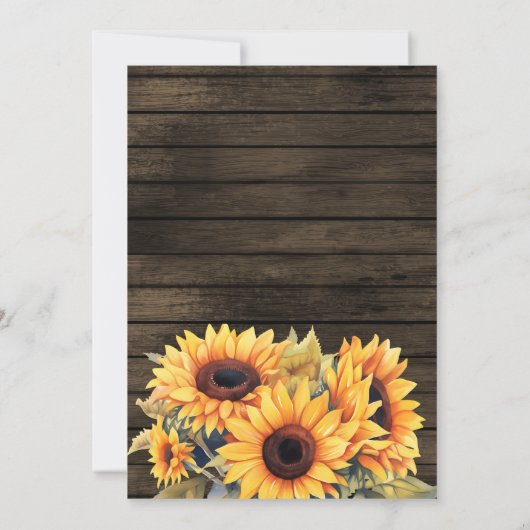 Faire-part Tournesols Bottes de Cowboy Bois de Grange Save Th (Dos)