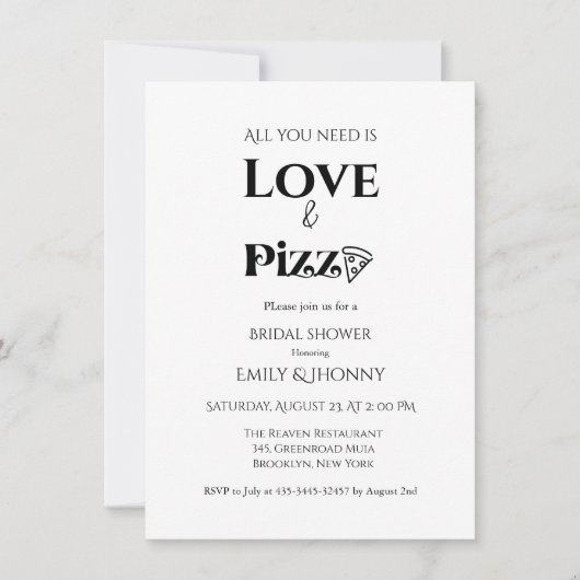 Faire-part Tout ce dont vous avez besoin est amour & Fête des (Devant)