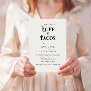 Faire-part Tout ce dont vous avez besoin est amour & tacos Fê