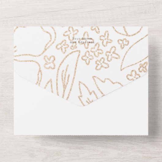 Faire-Part Tout Compris Mariage Fleurs Modernes Bl (Verso)