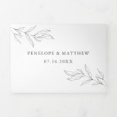 Faire-part tout-en-un Feuille de feuillage dessin (Page de couverture)