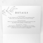 Faire-part tout-en-un Feuille de feuillage dessin (Intérieur en premier)