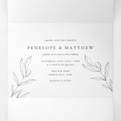 Faire-part tout-en-un Feuille de feuillage dessin (Intérieur au milieu)