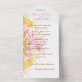 Faire-part tout-en-un Magnolia rose aquarelle (À l'intérieur)